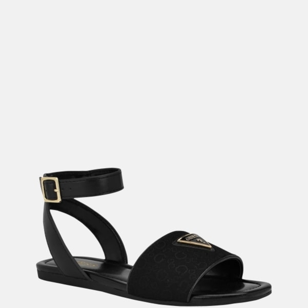 Guess Black Minimalist Sandals with Ankle Strap